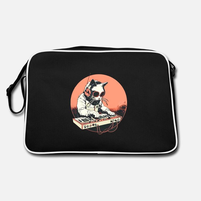 Synth Cat Vintage 2 - Sac Retro - noir/blanc