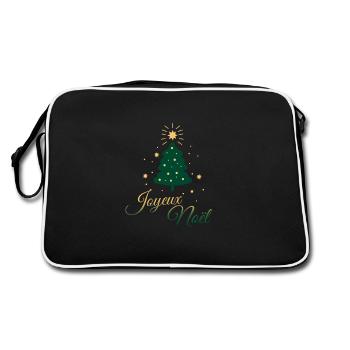 Sapin de Noël doré et vert : style festif - Sac Retro - noir/blanc - Dos