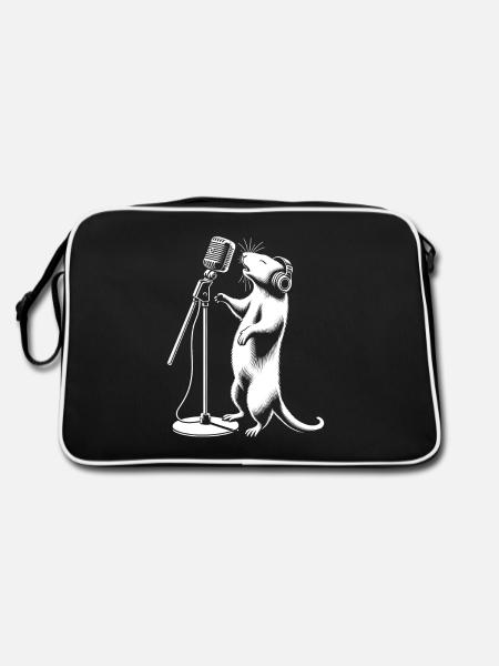 Rock ’n’ Roll Maus - Retro Tasche - Schwarz/Weiß - Hinten