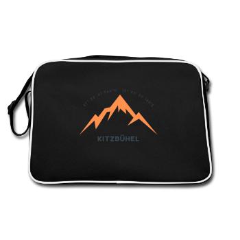 Minimalistisches Kitzbühel-Logo - Retro Tasche - Schwarz/Weiß - Hinten