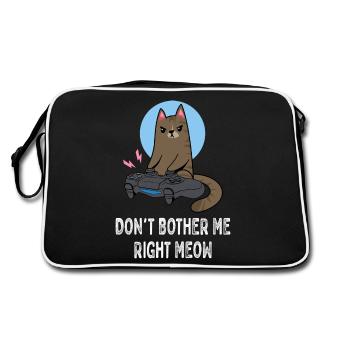 Gaming - don't bother me - cat - Retro Bag - black/white - Back