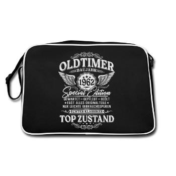 Oldtimer Baujahr 1962 Jahrgang Geburtstag Geschenk - Retro Tasche - Schwarz/Weiß - Hinten