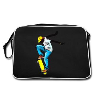Skateboard skaters - Retro Bag - black/white - Back