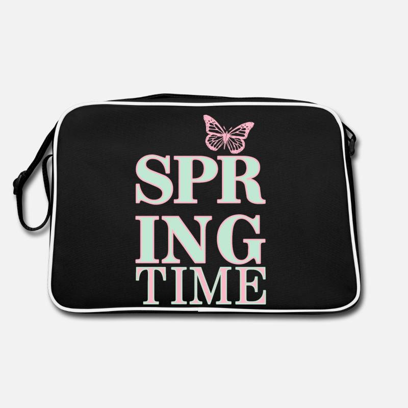 Spring Time - Der Frühling ist da! - Retro Tasche - Schwarz/Weiß