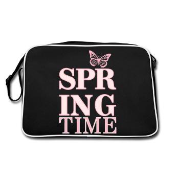 Spring Time - Spring is here! - Retro Bag - black/white - Back