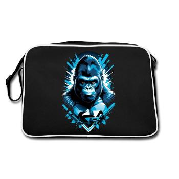 Gorilla with Gold Chain - Retro Bag - black/white - Back