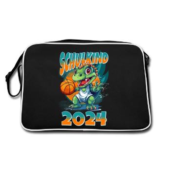 Schoolchild 2024 Dinosaur Dino School Enrollment School - Retro Bag - black/white - Back