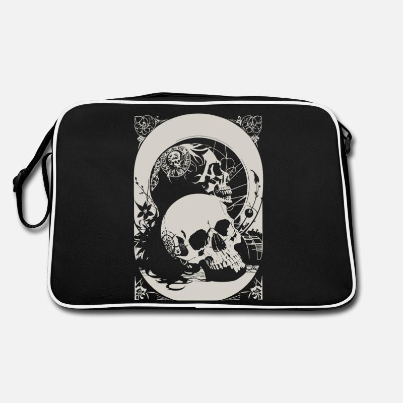 Skulls - Retro Tasche - Schwarz/Weiß