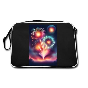 Feu d’artifice scintillant et coloré - Sac Retro - noir/blanc - Dos
