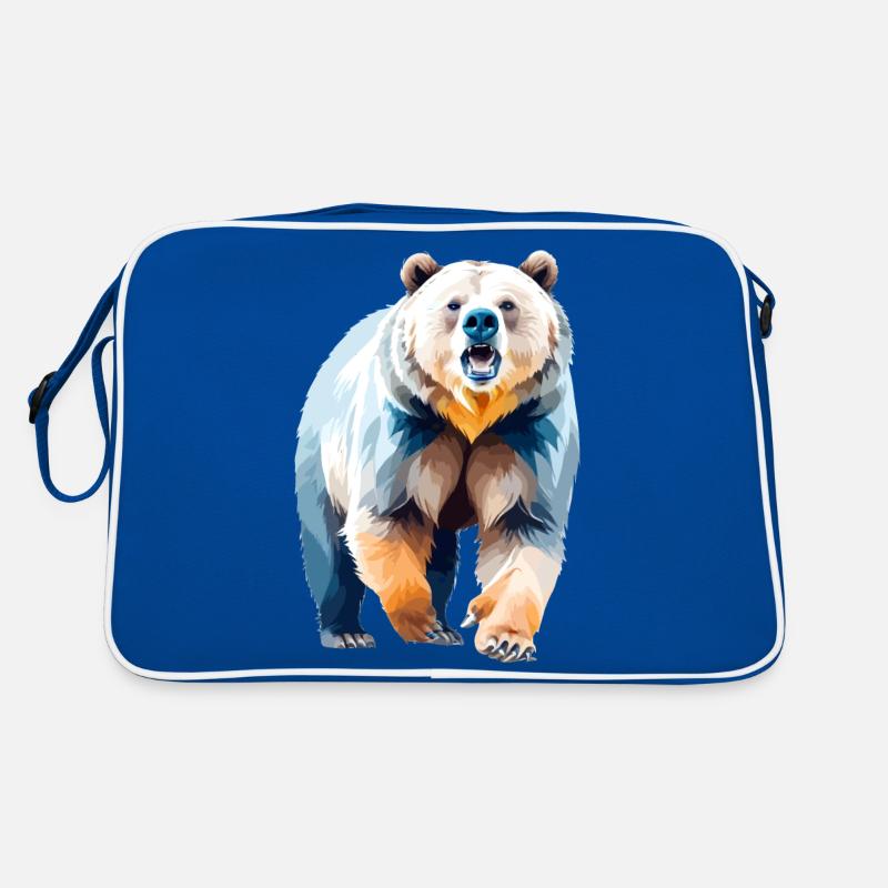Grizzly Bear Vector Art avec des couleurs vives Sac Retro