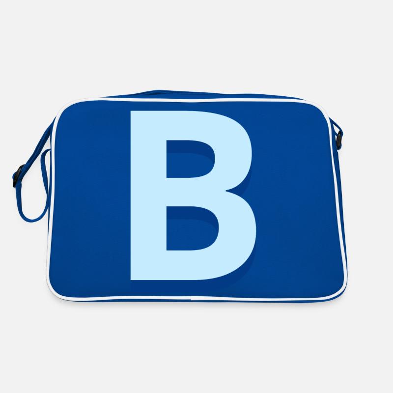 Pop und moderner blauer Buchstabe b Retro Tasche