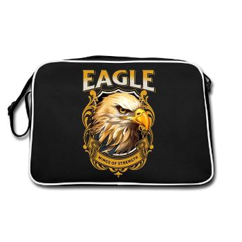 Tête d’aigle Or Oiseau de proie Oiseau Nature animale - Sac Retro - noir/blanc - Dos