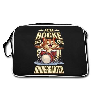 Jardin d’enfants Kita Cat Drums Musique rock - Sac Retro - noir/blanc - Dos
