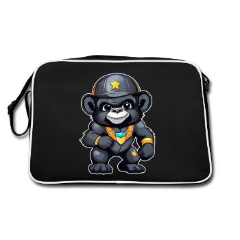 Gorille mignon - Sac Retro - noir/blanc - Dos