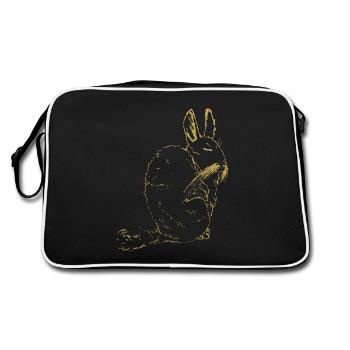 Illustrated designs with Viscacha - Retro Bag - black/white - Back