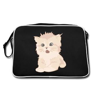 Chat mignon comme illustration - Sac Retro - noir/blanc - Dos