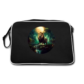 Majestueux Lion Roi des Animaux Cadeau Lion - Sac Retro - noir/blanc - Dos