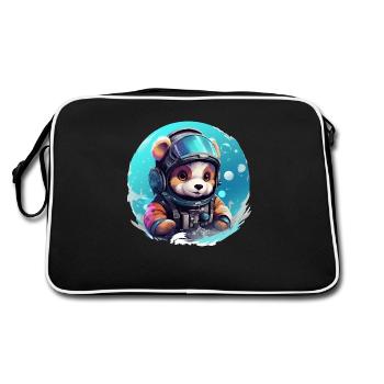 Cute Baby Bear in Winter Look Gift Teddy Bear - Retro Bag - black/white - Back