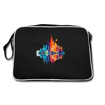 Buildings Cityscape Modern Skyscrapers City - Retro Bag - black/white - Back