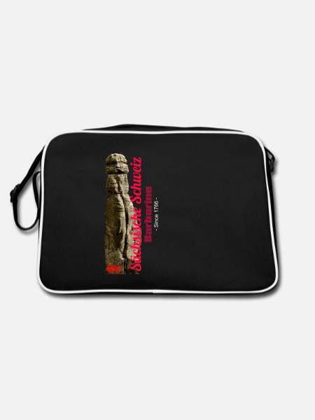 Sächsische Schweiz - Barbarine - Retro Tasche - Schwarz/Weiß - Hinten