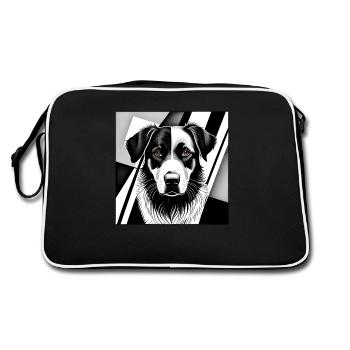 Collie : Cubiste Noir & Blanc - Sac Retro - noir/blanc - Dos