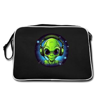 Alien Gift Gamer, DJ Alien - Retro Bag - black/white - Back