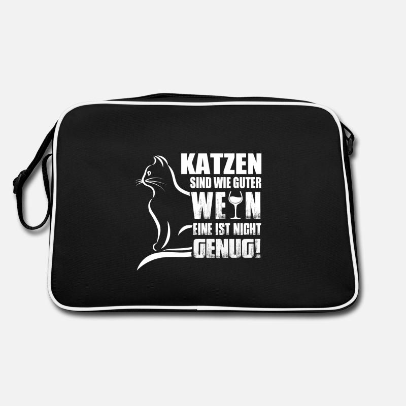 Katzen sind wie ein guter Wein Retro Tasche