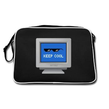 CRT design - "Stay Cool" Wallpaper - Retro Bag - black/white - Back