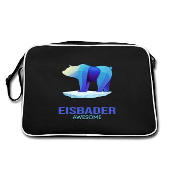 baths winter bathing polar bear bathing - Retro Bag - black/white - Back