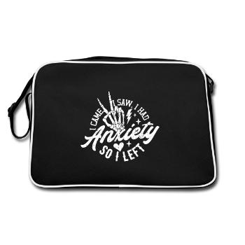 Je suis venu, j’ai vu que j’avais de l’anxiété alors je suis parti drôle - Sac Retro - noir/blanc - Dos
