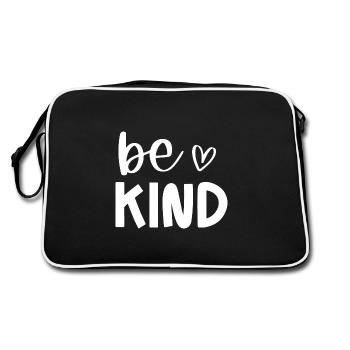 Sei freundlich - Retro Tasche - Schwarz/Weiß - Hinten
