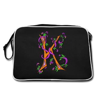 Letter K - Retro Bag - black/white - Back