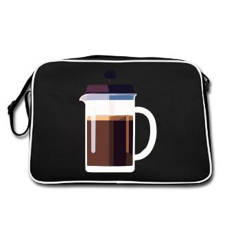 Café Frenchpress Cappuccino Latte Art - Sac Retro - noir/blanc - Dos