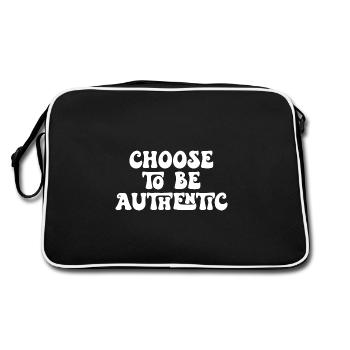 Choose to Be Authentic - Retro Bag - black/white - Back