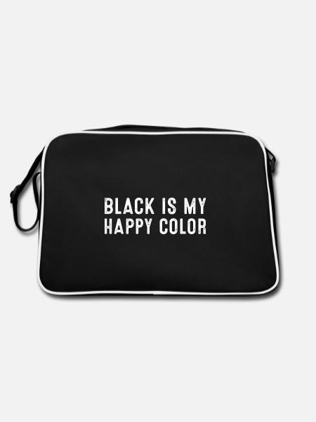 Le noir est ma couleur heureuse - Sac Retro - noir/blanc - Dos