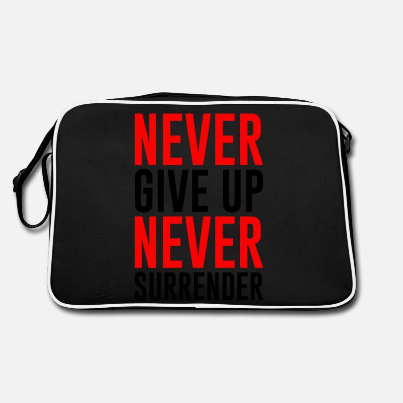 NEVER GIVE UP NEVER SURRENDER Retro Tasche