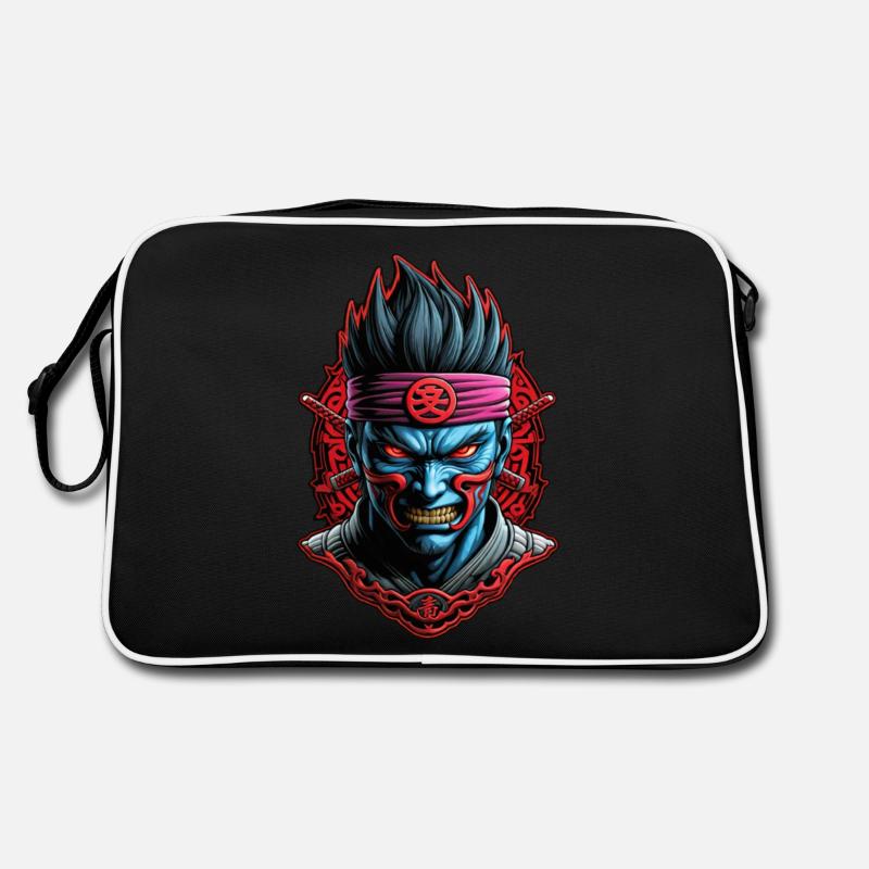 Samurai-Krieger - Japan - Dämon Retro Tasche
