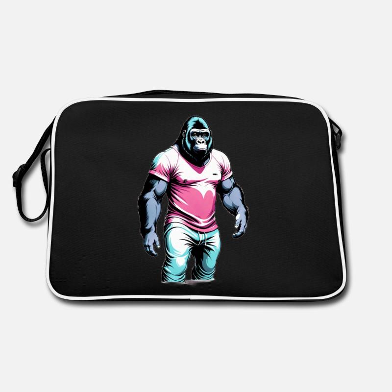 Cooler Gorilla - Retro Tasche - Schwarz/Weiß