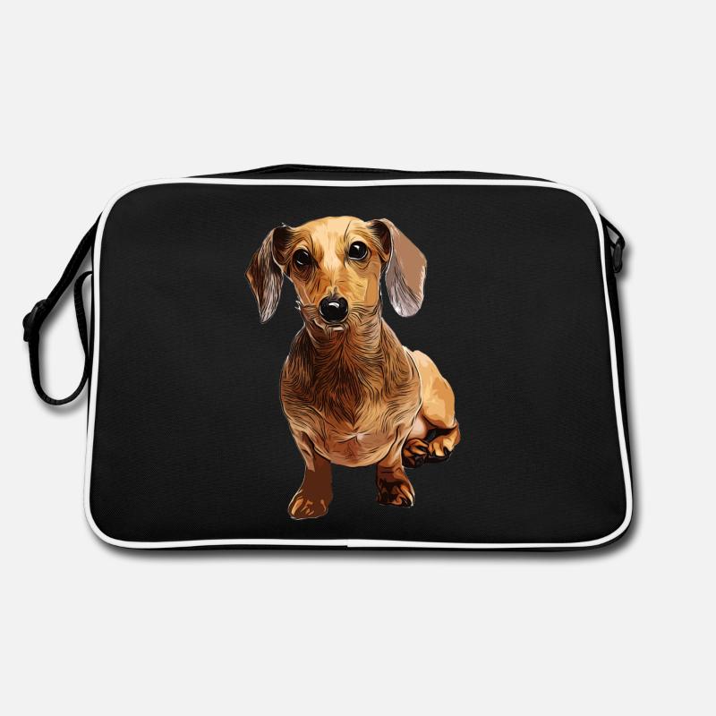 Dackel Teckel Dachshund Retro Tasche