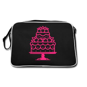 Torte Umriss - Retro Tasche - Schwarz/Weiß - Hinten