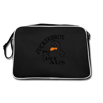 Zuckerbrot ist aus in schwarz - Retro Tasche - Schwarz/Weiß - Hinten