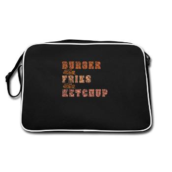burger frites ketchup foncé - Sac Retro - noir/blanc - Dos