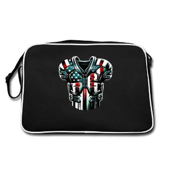 American Football shoulder pads USA flag - Retro Bag - black/white - Back