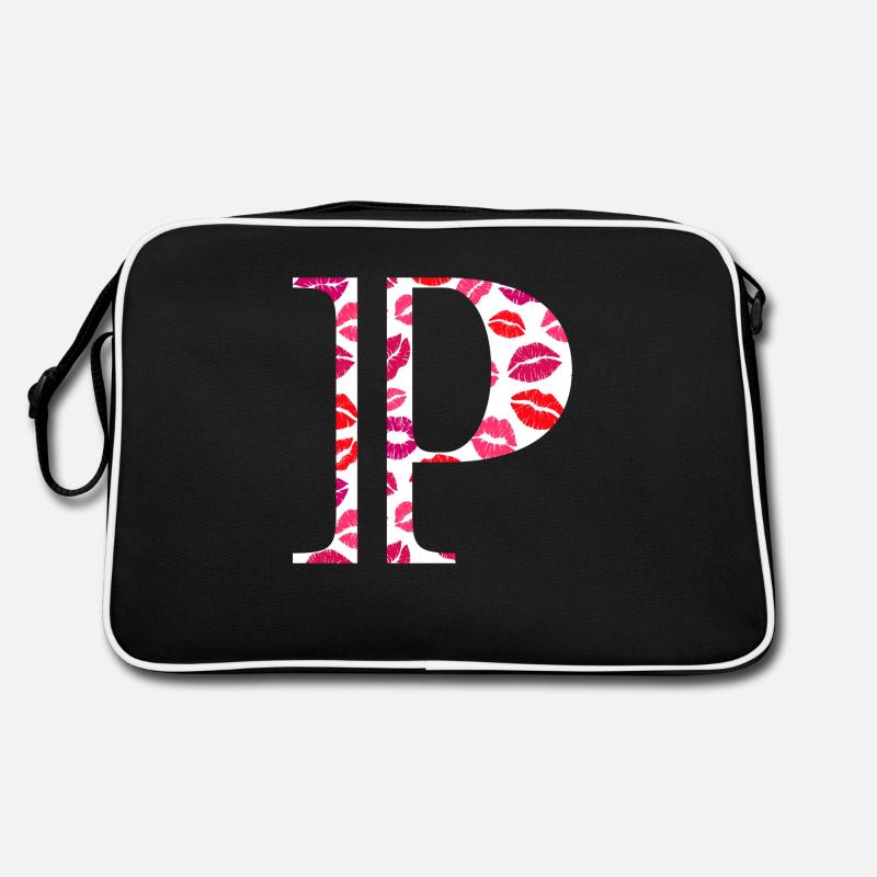 Buchstabe p Küsse Retro Tasche