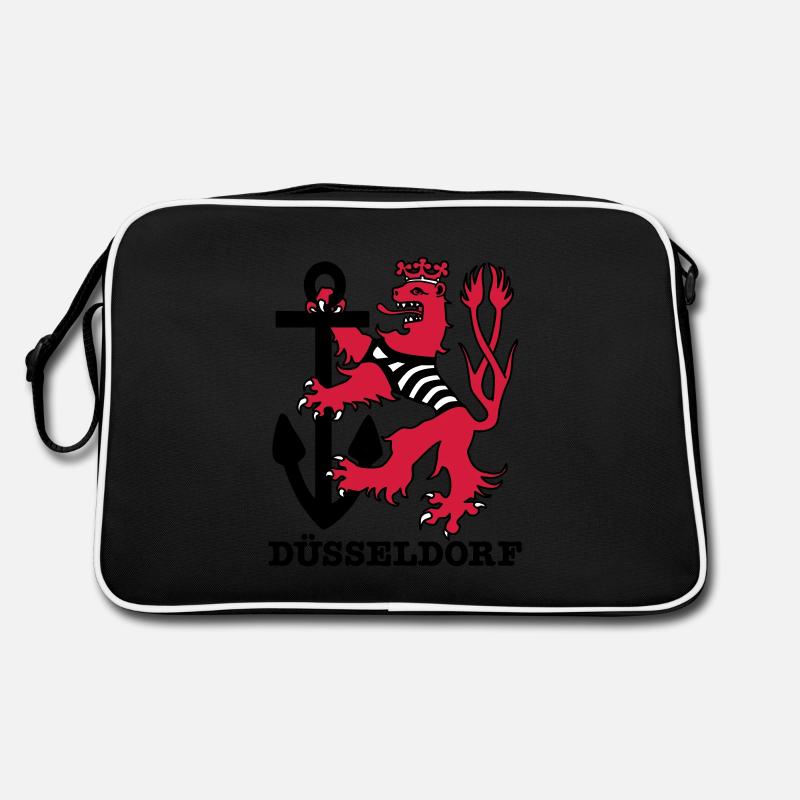 Duesseldorf Düsseldorf Düsseldorfer Loewe Maritim - Retro Tasche - Schwarz/Weiß