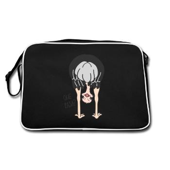 oiseau drôle, autruche, énonciations drôles, animaux - Sac Retro - noir/blanc - Dos