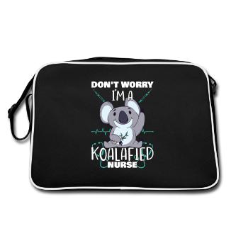 Don't Worry I am A Koalafied Nurse Koala Nurse - Retro Tasche - Schwarz/Weiß - Hinten