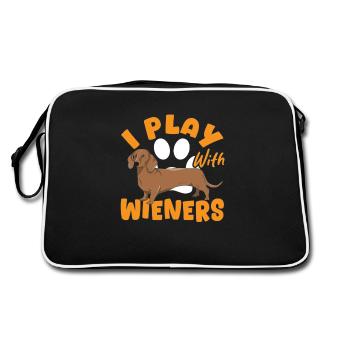 Doxie Teckel Chien à poil long Chien viennois - Sac Retro - noir/blanc - Dos
