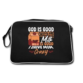 Le lait au chocolat, c’est bien, je rends maman folle - Sac Retro - noir/blanc - Dos