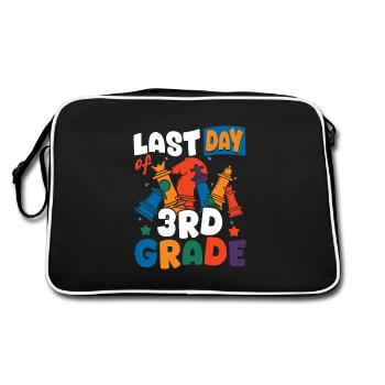 Chess Last Day of 3rd Grade School Shirt for Kids - Retro Bag - black/white - Back